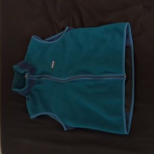 Vintage Patagonia PEF Vest Two Tone Teal Blue Full Zip Fleece Hiking